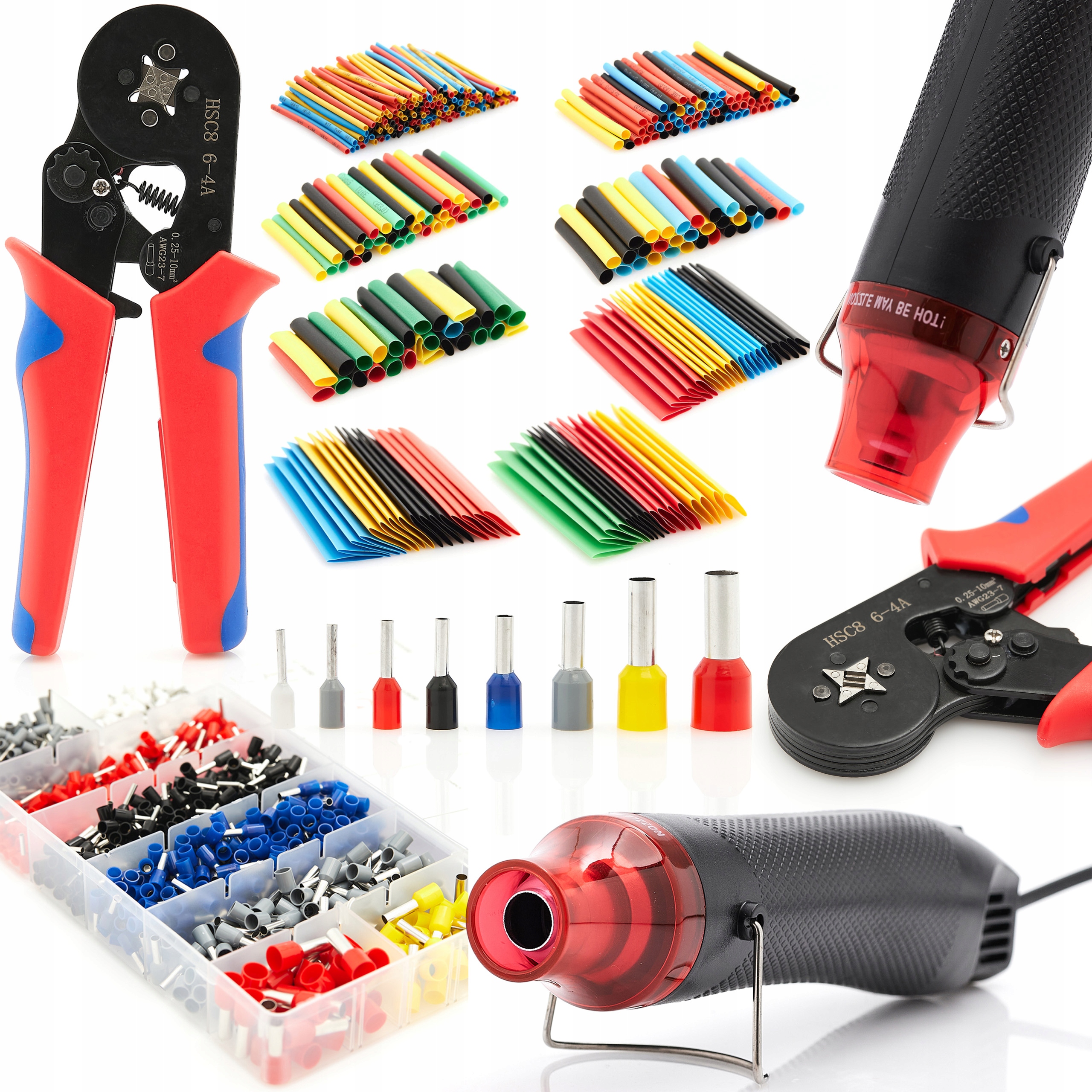 Horkovzdušná Pistole 300W Svorkovnice 1200KS Trubiček Smršťovacích Trubiček 328KS