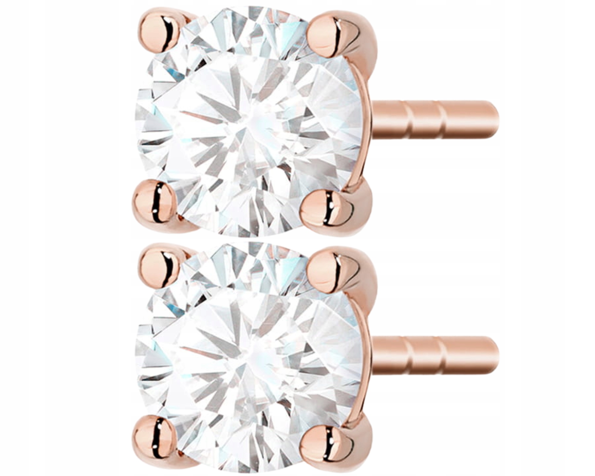 Růžové Zlaté Náušnice S Diamantovým Nápěnekem, Nápěnek Do Zlata 585, Dárek Gravírování