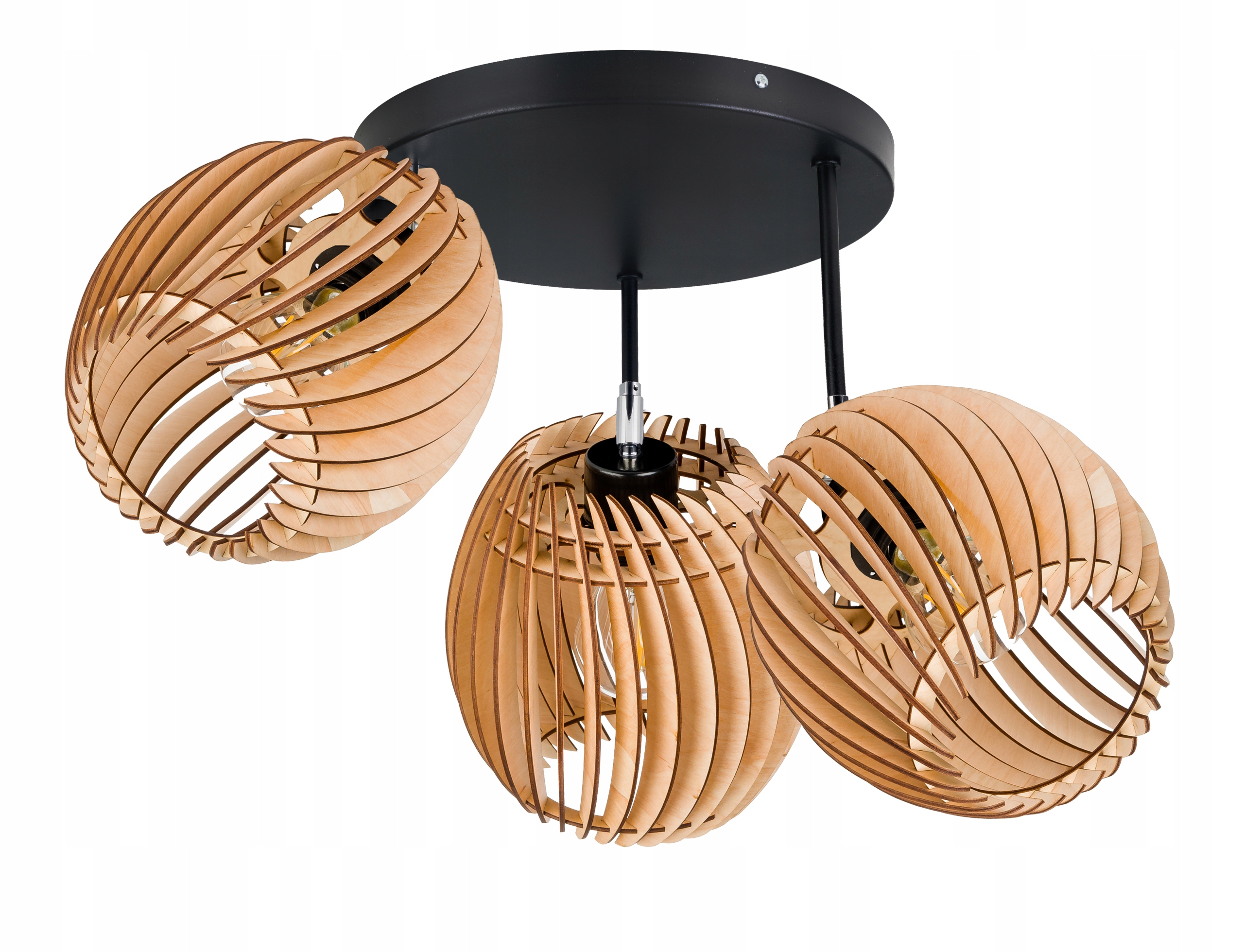 Závěsná Lampa stropní lustr Stropní Svítidlo pohyblivé stínítko Beczułka dřevo 3x E27