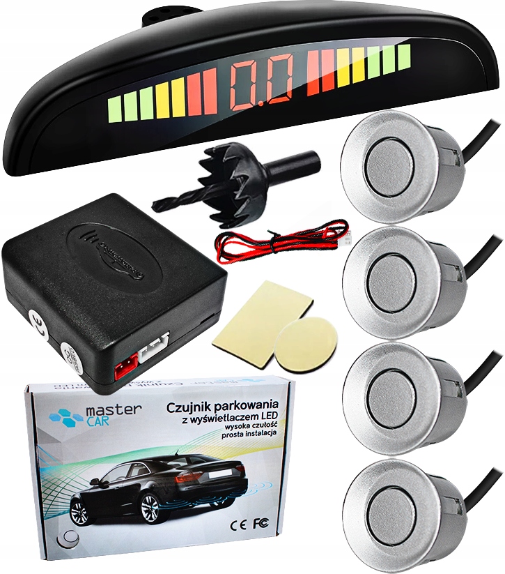 CZUJNIKI PARKOWANIA COFANIA PARKTRONIC LED WYŚWIETLACZ LCD PRZÓD TYŁ SILVER Model PRZÓD TYŁ PARKTRONIC WYŚWIETLACZ CZARNE