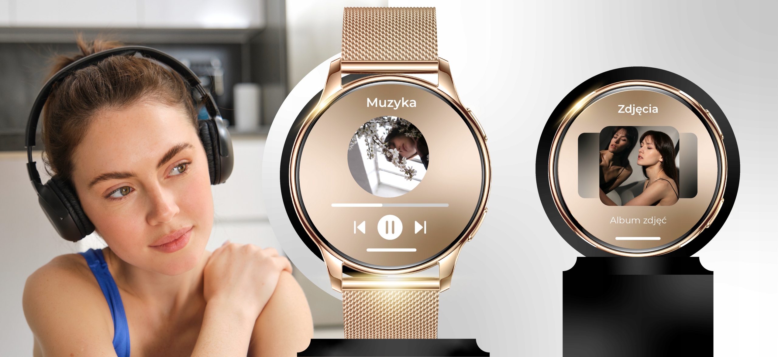 SMARTWATCH ZEGAREK DAMSKI POLSKIE MENU ROZMOWY POWIADOMIENIA SPORT ZLOTY Model inny