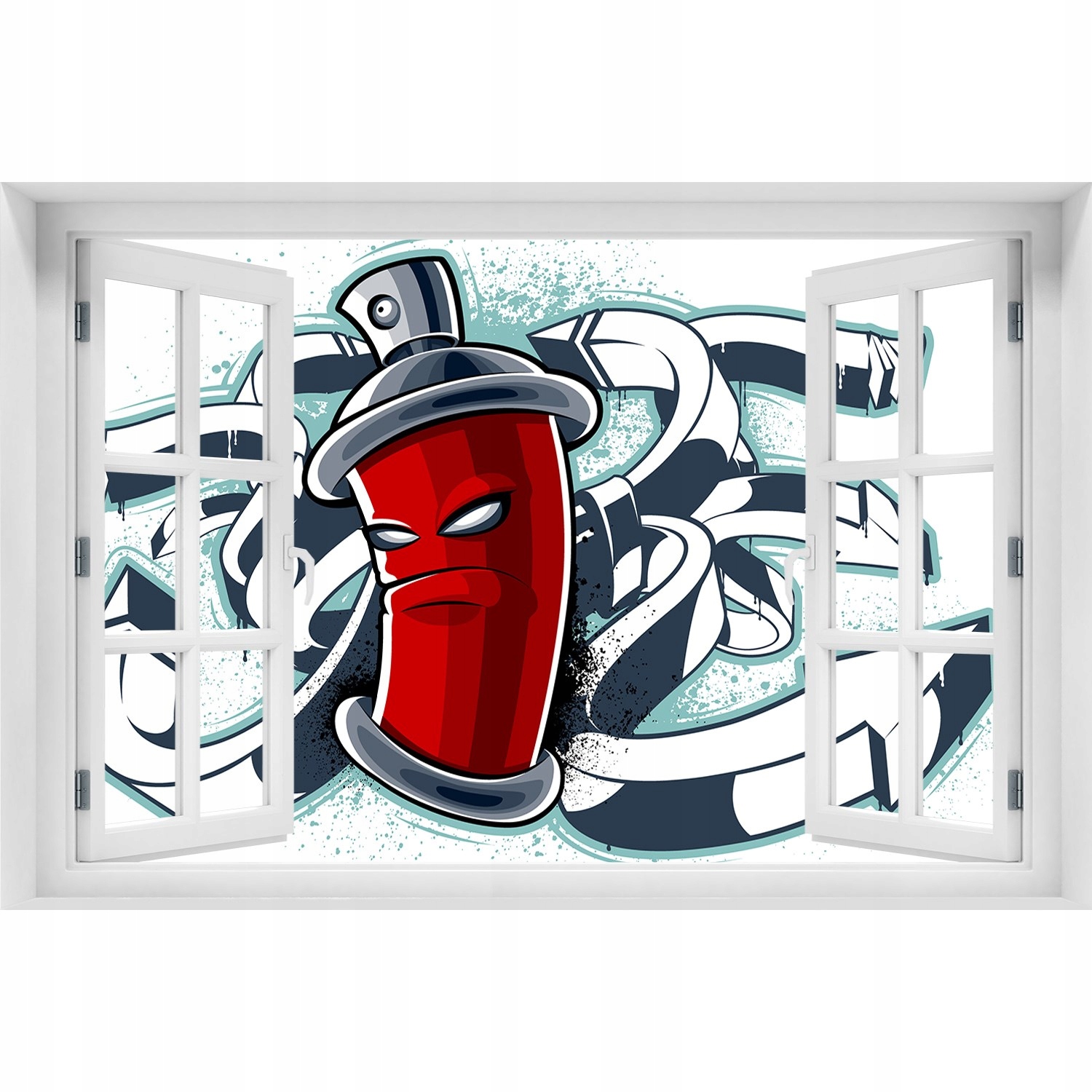 

3D Okno Naklejka na ścianę Graffiti 90x60