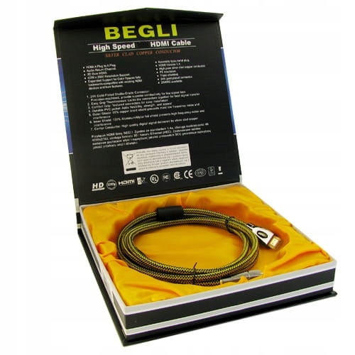 Kabel High End Hdmi Hdmi 2 m GC-HD-1003S Vysoce Kvalitní Opletený Silver