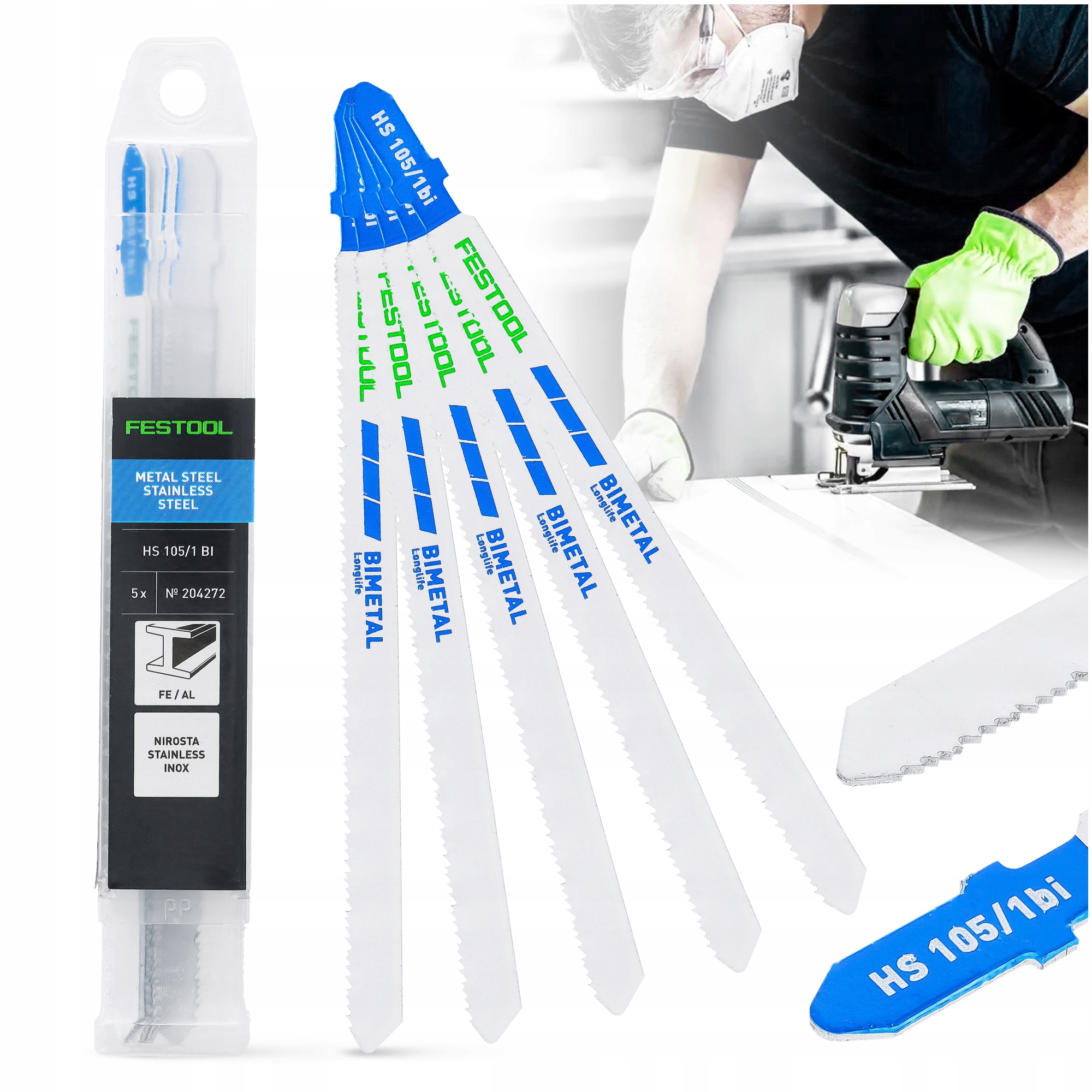 5x Pilový kotouč pro pilu na kov Festool HS105/1 Bi Stainlesssteel 204272