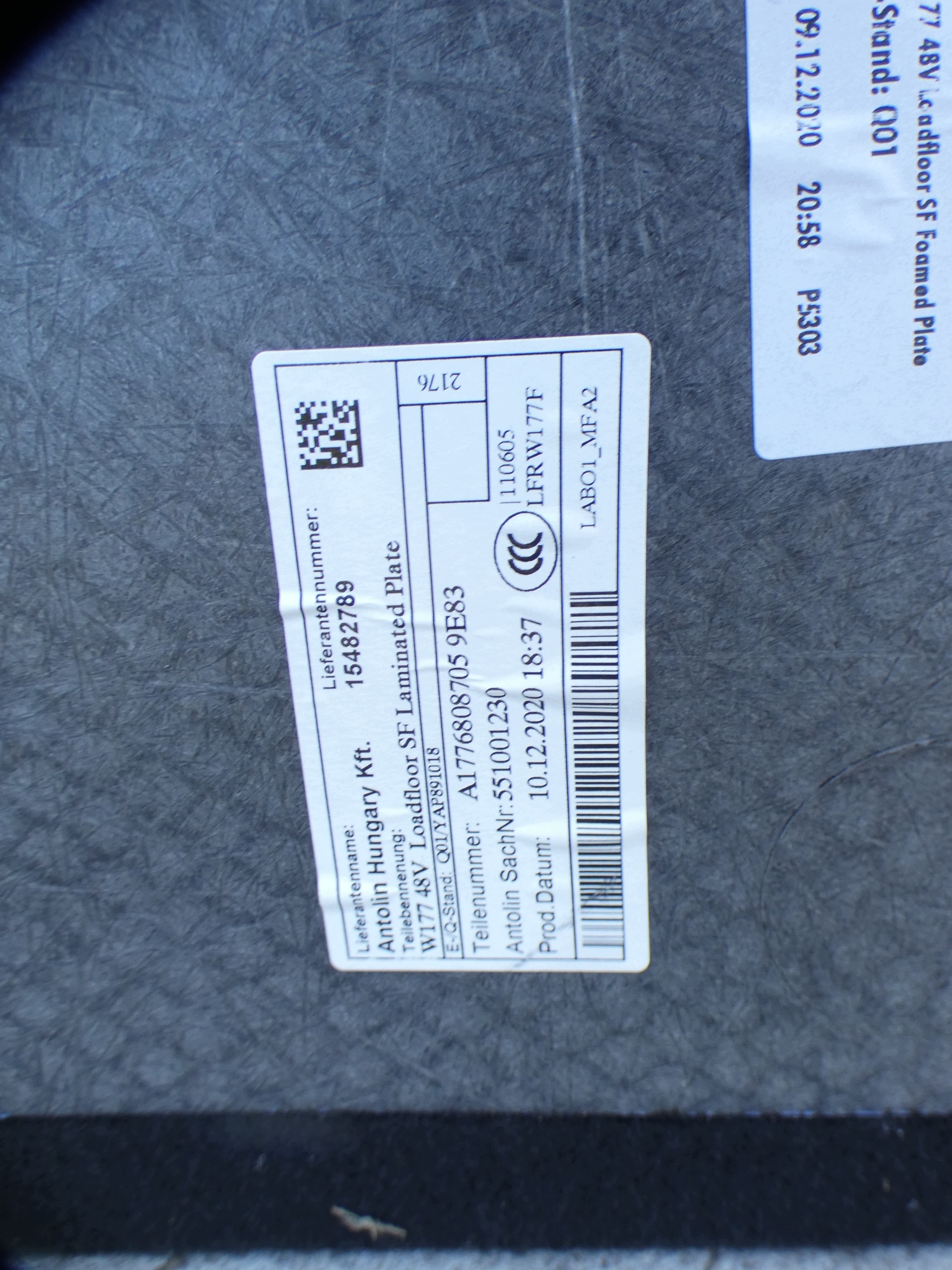 A1776808705 MERCEDES A class W177 floor boot mats