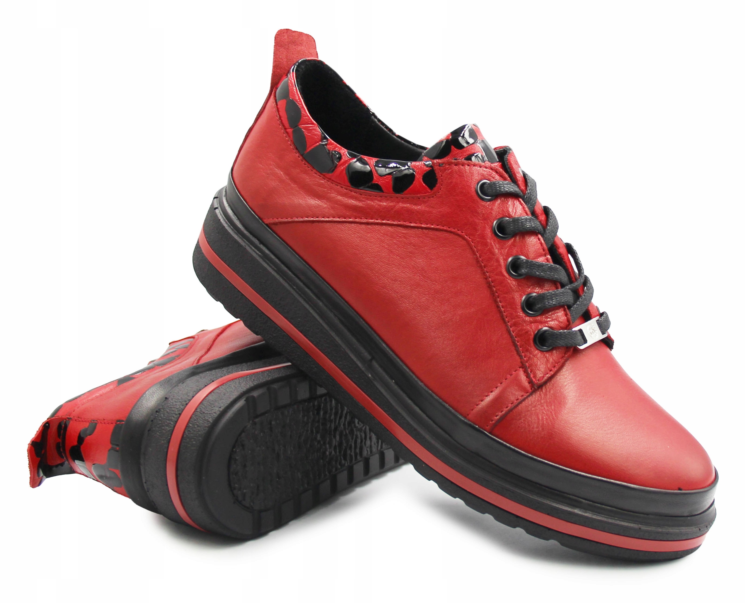 Červené pohodlné boty na podzim pro ženy Manitu 850042-04 37