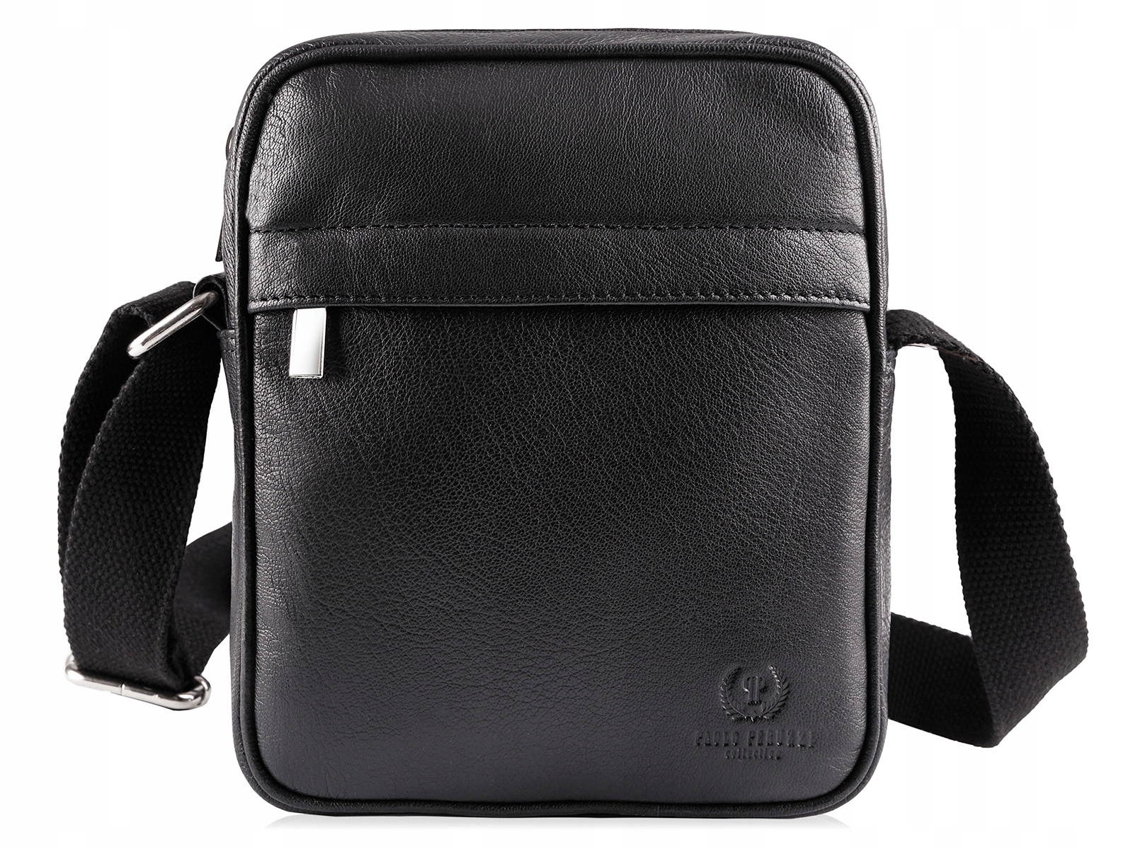 Kožená taška na rameno pro muže, černá, z městské přírodní kůže