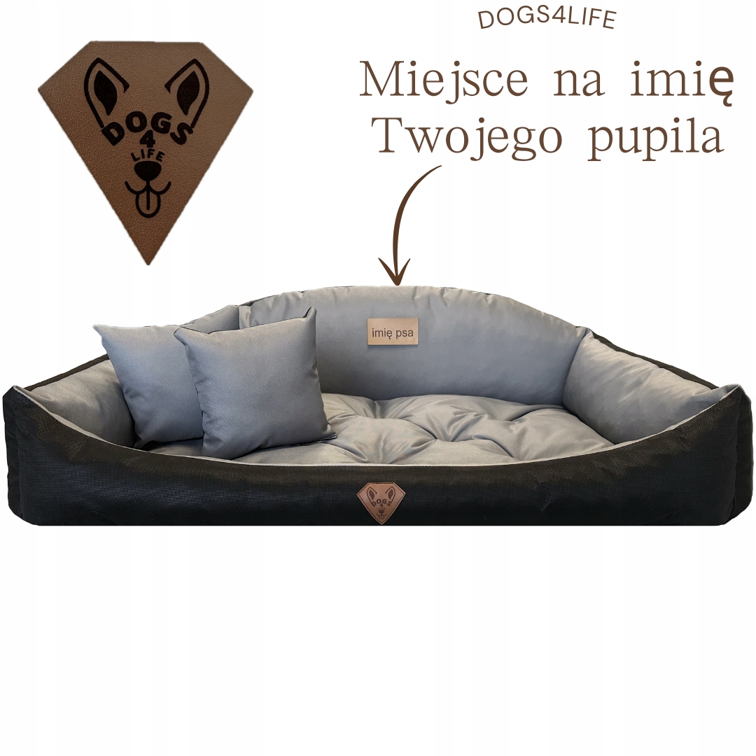 Levně Pelíšek kotec pro psa 100 x 75 Dogs4life Šedá Personalizovaná