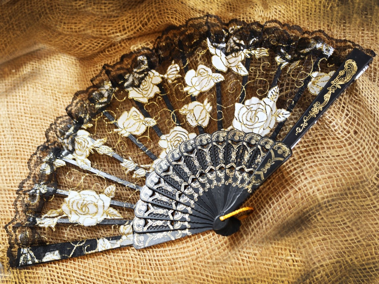 Wachlarz Hanipol czarny/biały