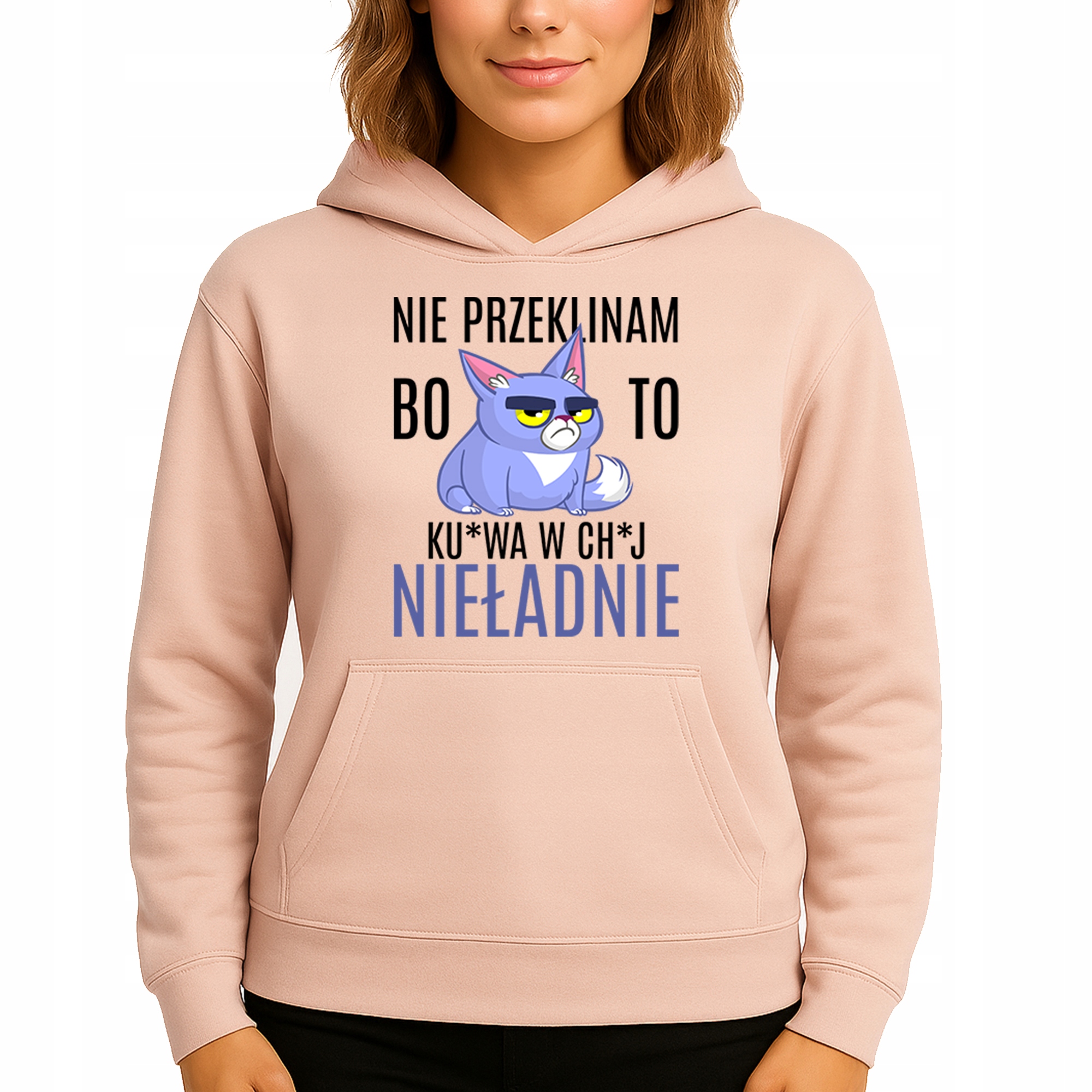 Mikina S Kapucí Broskvová Hoodie Neproklínám M
