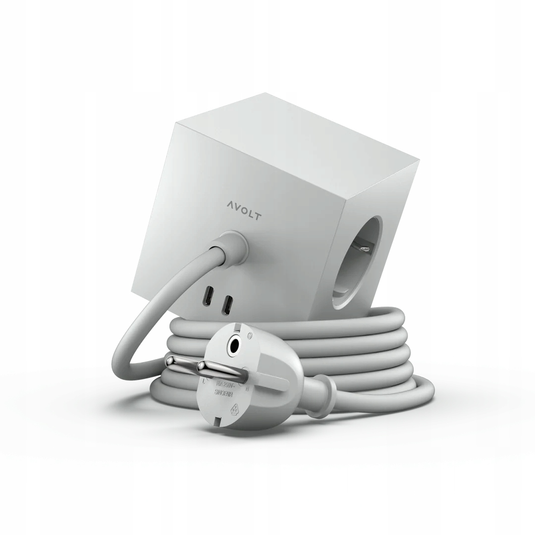 Prodlužovací magnetická kostka 3x 230 V 2x Usb C kabel 1.8 m šedý