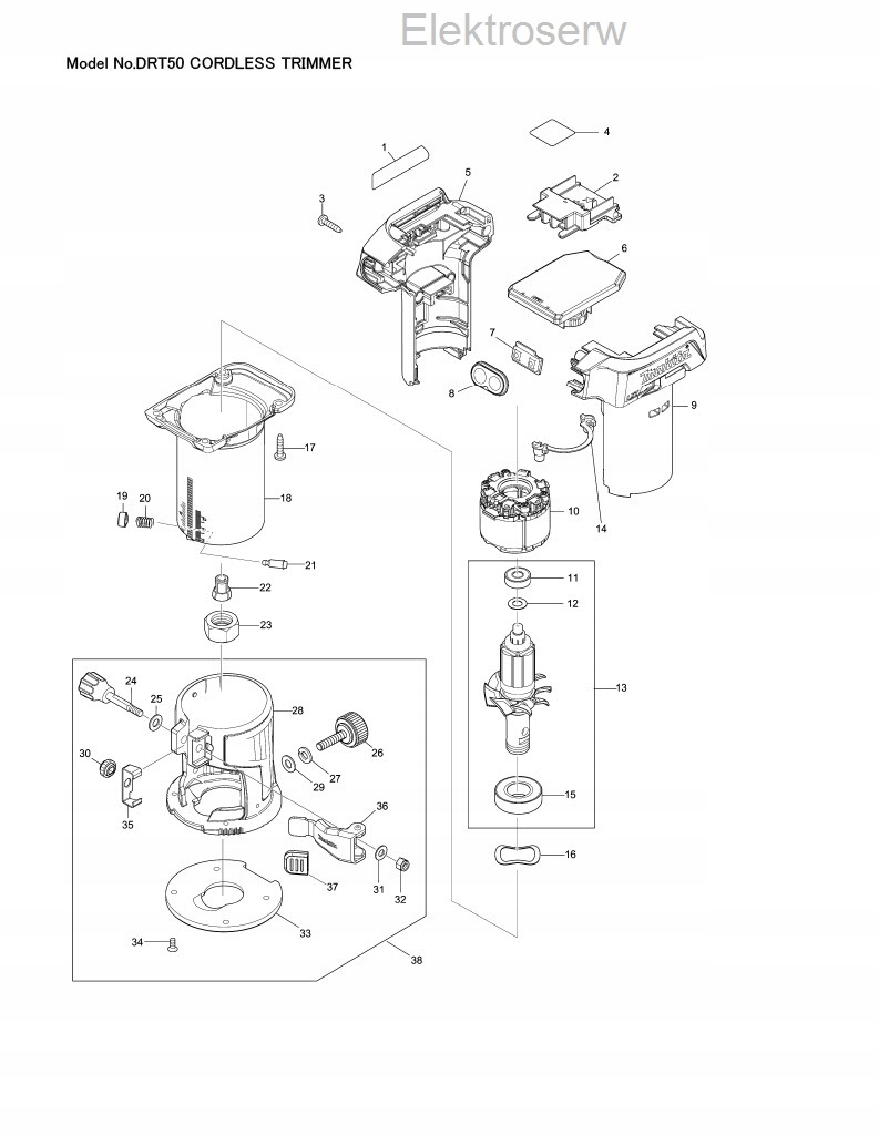 

Makita Obudowa Zewnetrzna Kpl. Do DRT50 144661-7
