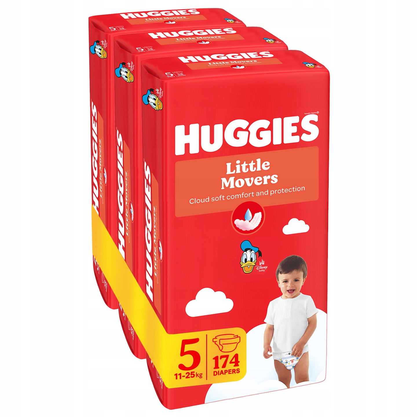 Huggies Pieluszki Little Movers Pack rozmiar 5 (11-25kg) 3x58szt