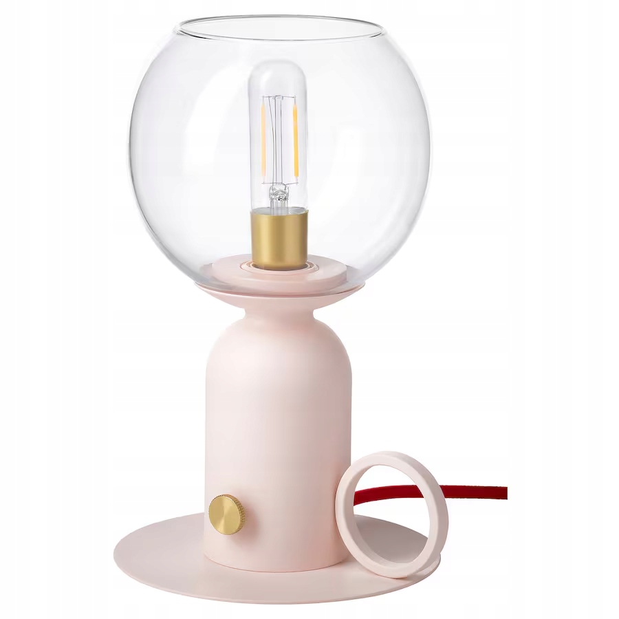 Ikea Lampa stołowa, można przyciemniać jasnoróżowy/czerwony, 24 cm