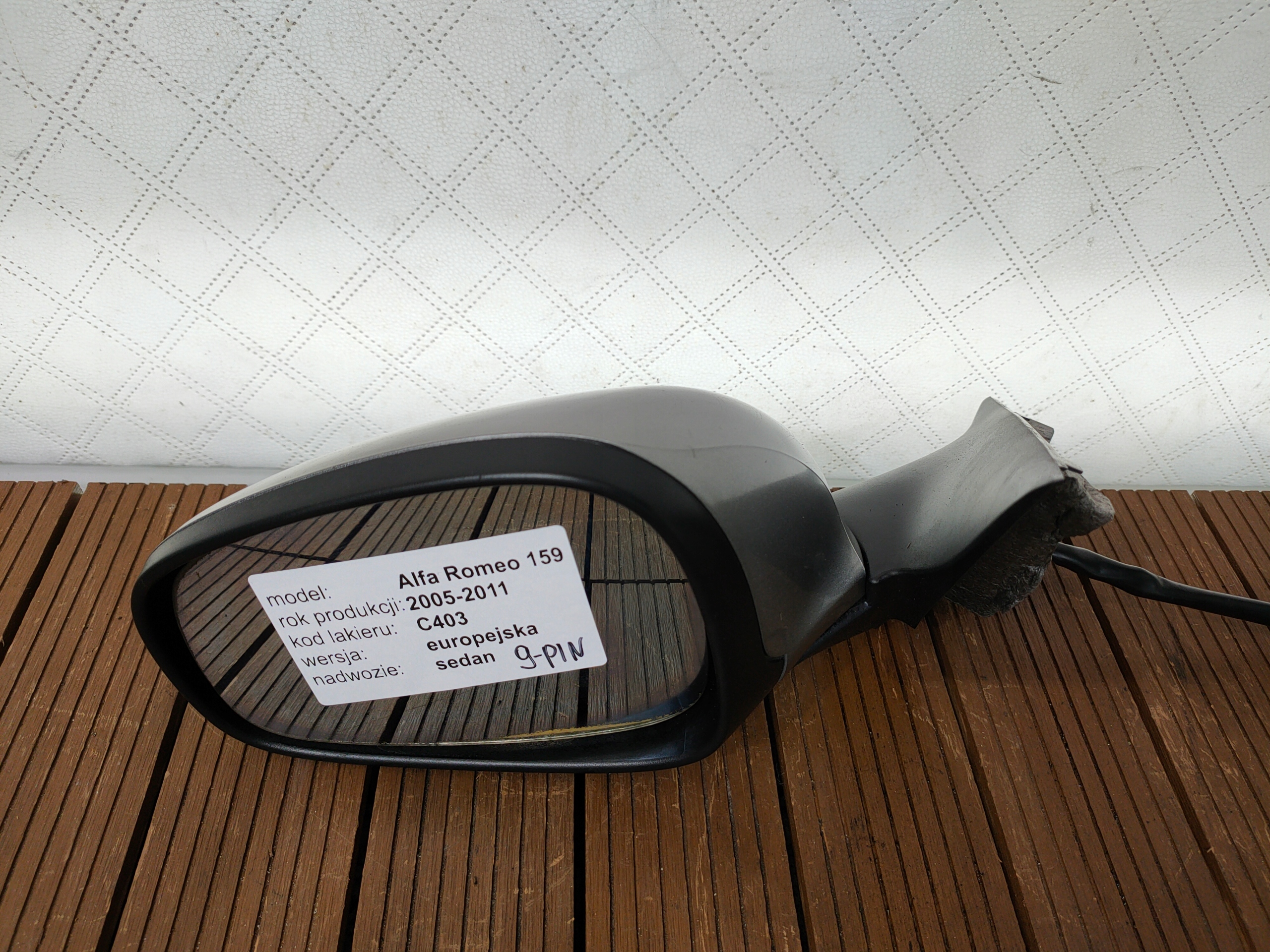 ALFA ROMEO 159 05-11 mirror left 9-PIN EUROPA colour C403