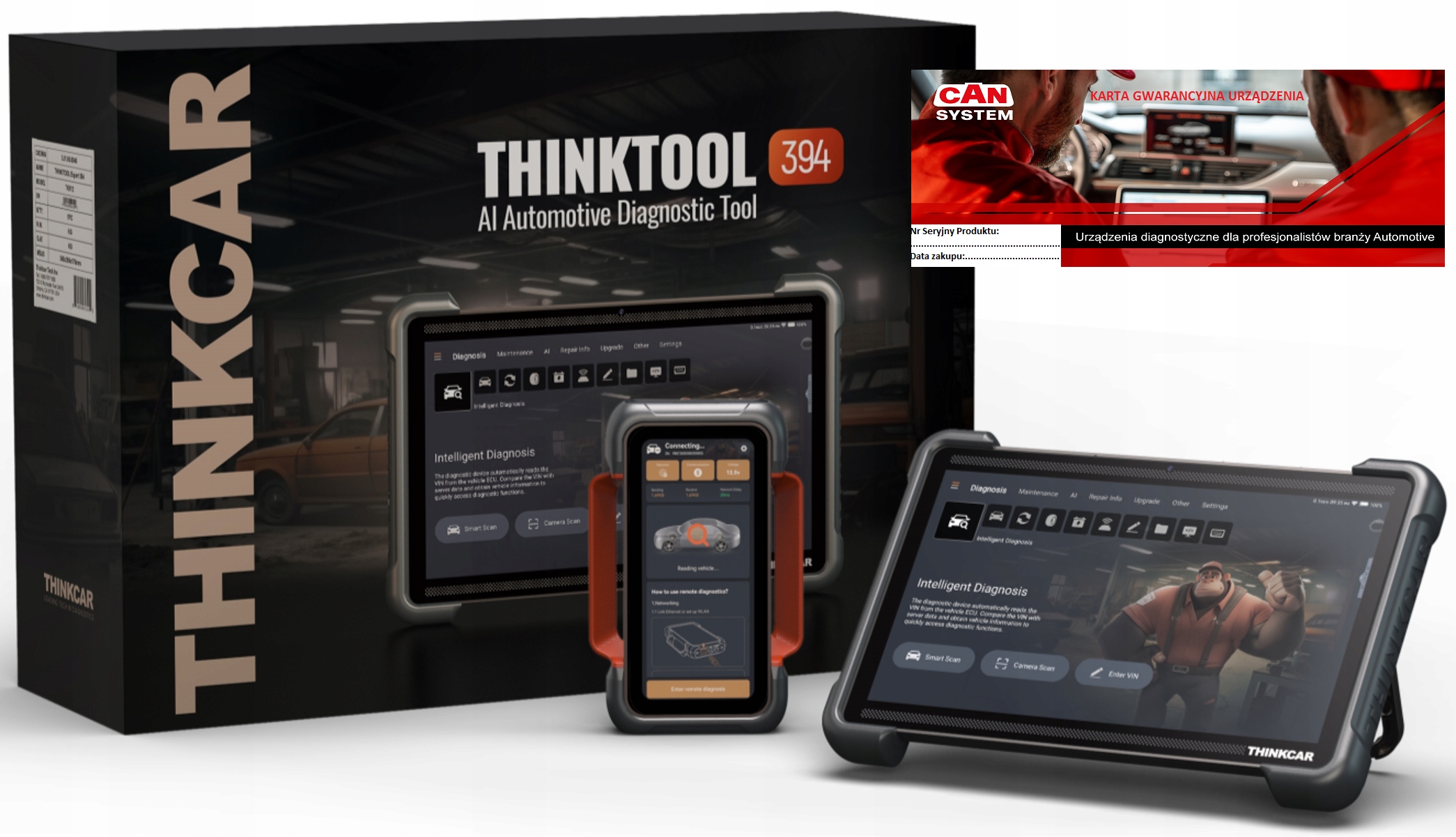 Thinkcar Thinktool Euro 394 Sgw J2534 Ai model 2026 12 palců