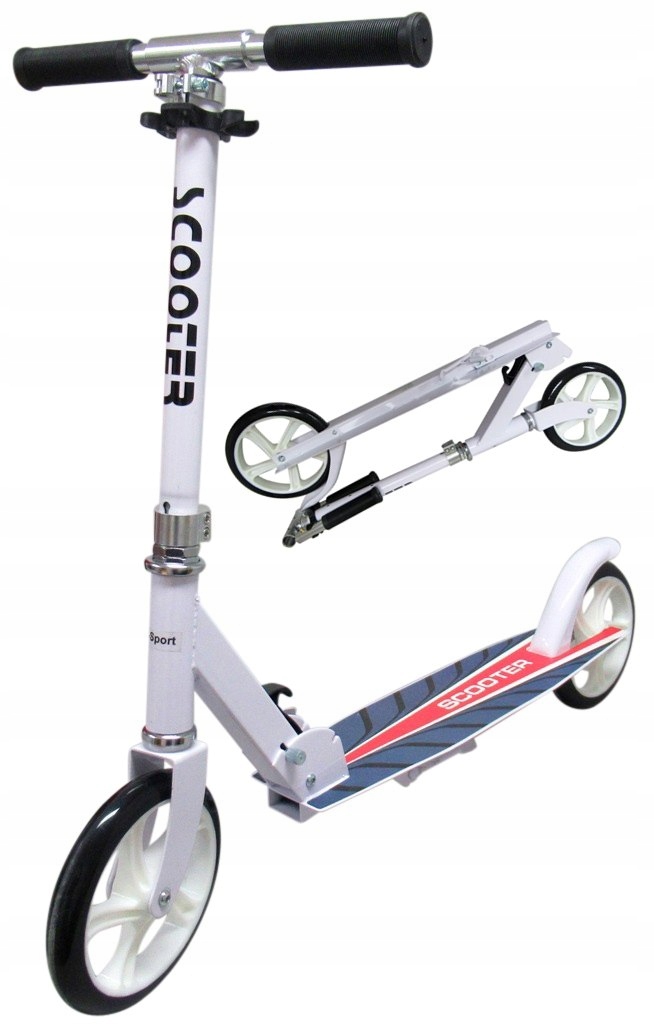 Duża Hulajnoga H4 Biała Składana R-Sport koła 200 mm do 100 kg Ragil Sp. z