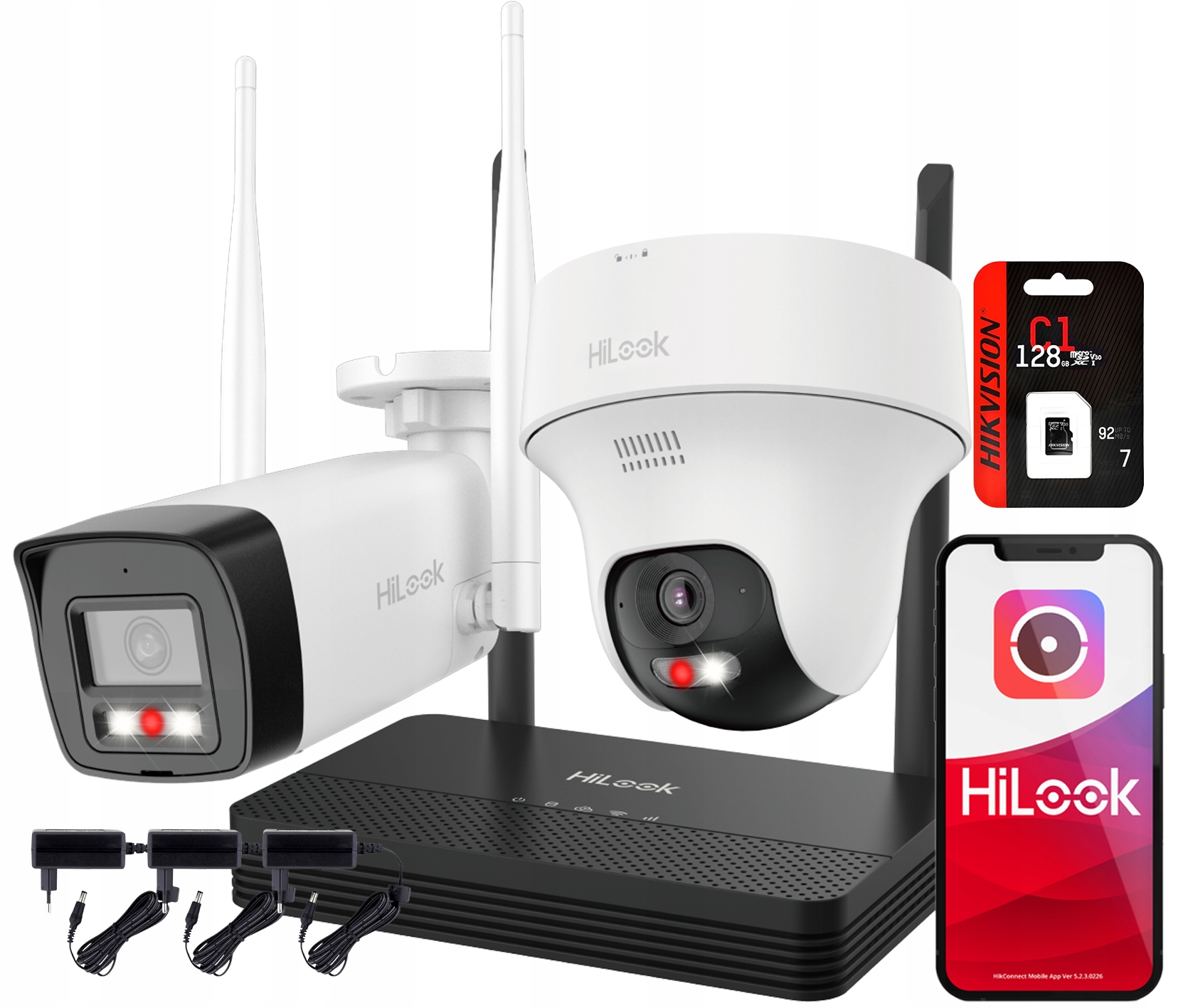 Monitorovanie WiFi 4MPx EasyLink HiLook WIFIKIT-BT4-4CH karta 128 Gb