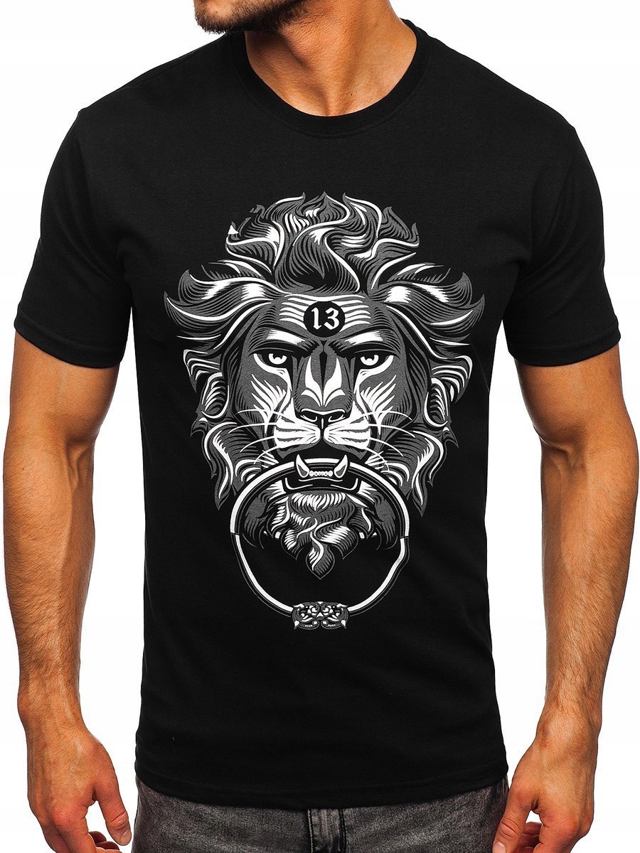 

T-shirt Męski Koszulka Czarna 0202 Rozmiar_xl