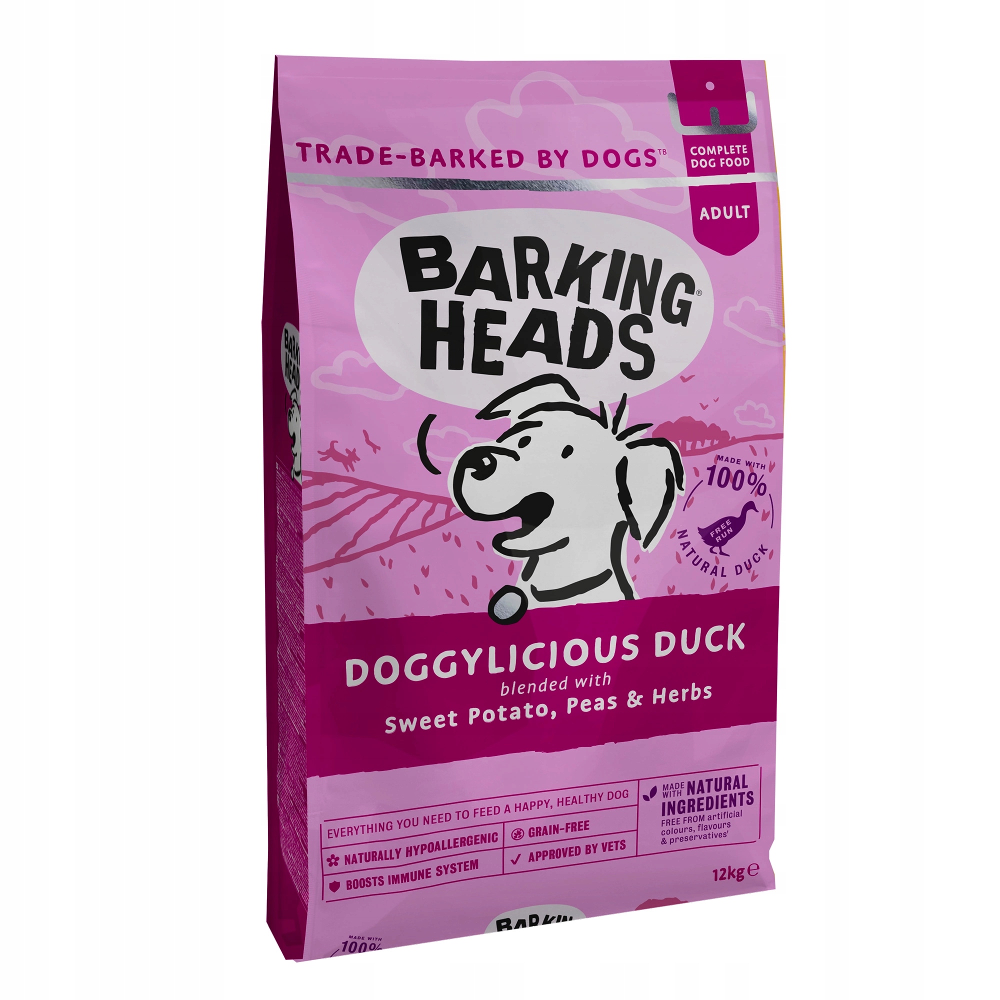 Levně Barking Heads krmivo suchá kachna 12 kg