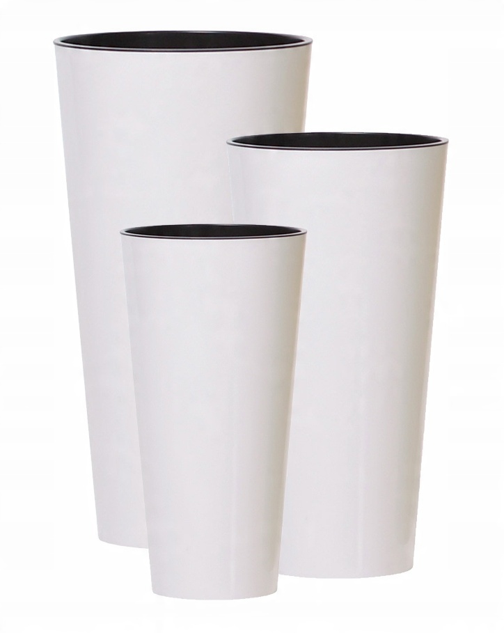

3x Zestaw Doniczek Dużych Tubus Slim Wkład Połysk