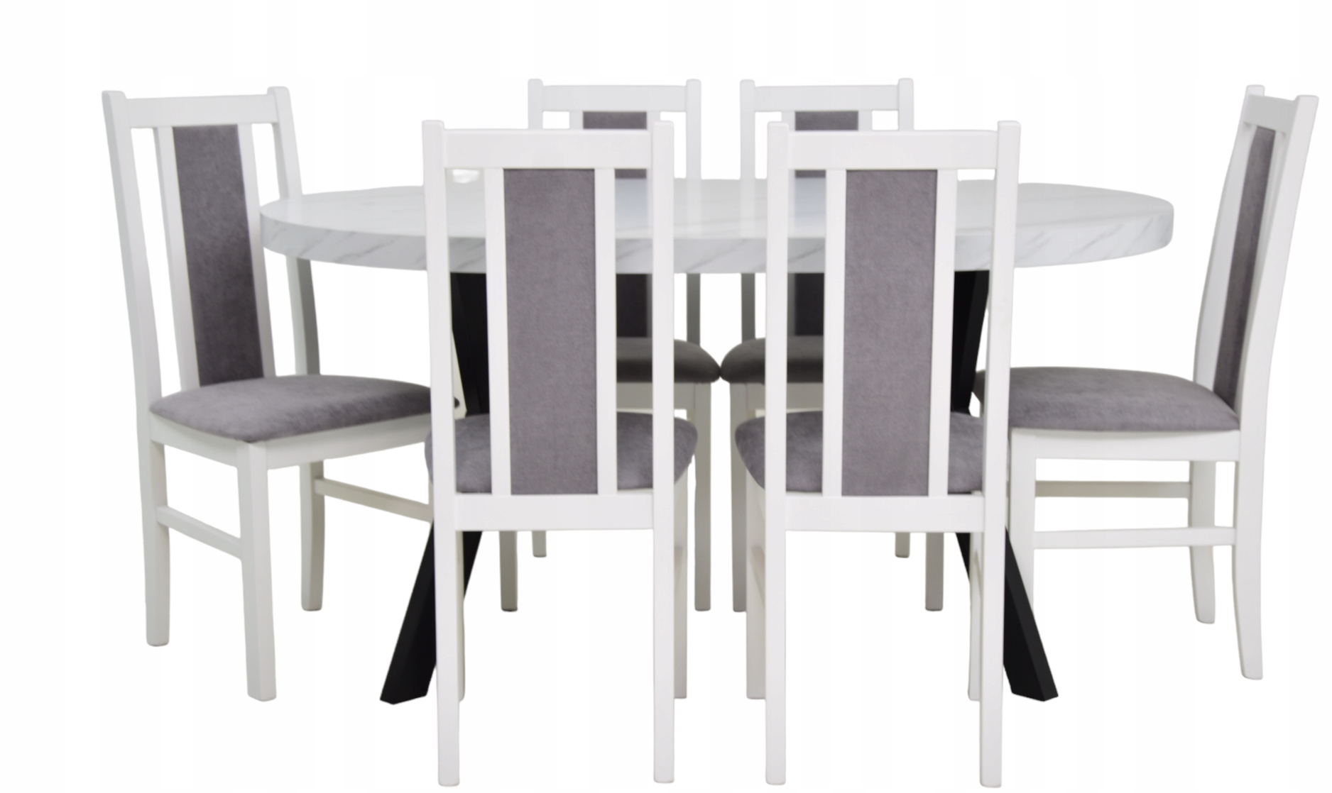 STYLOWY NOWOCZESNY STÓŁ - BLAT MARMUR i 6 KRZESEŁ Marka Idea Home