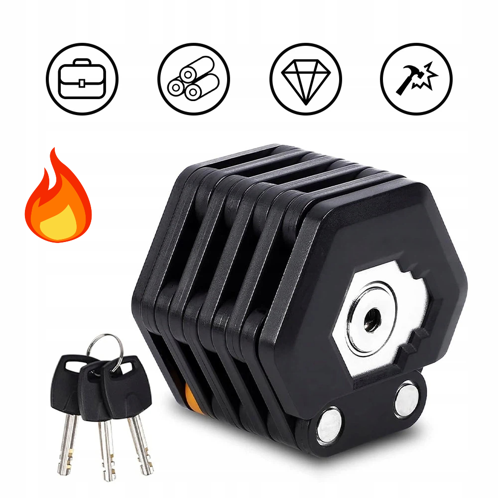 Skládací Zámek Na Kolo, 26 Dílů, Přenosný Univerzální Hamburger