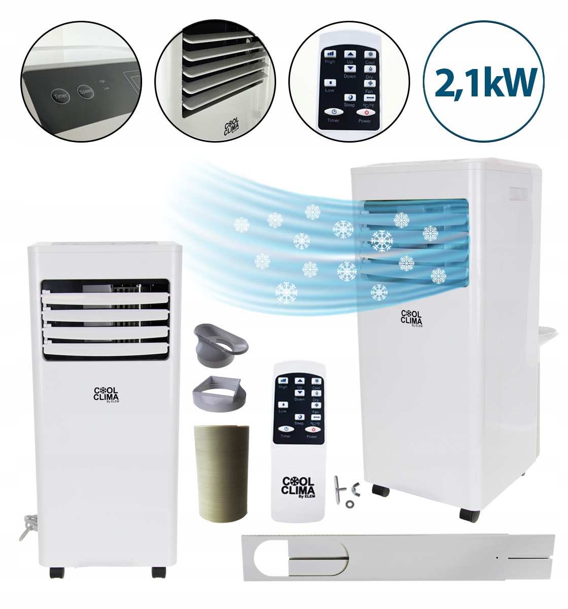

Klimatyzator przenośny Elem 12m2 2,1kW pilot