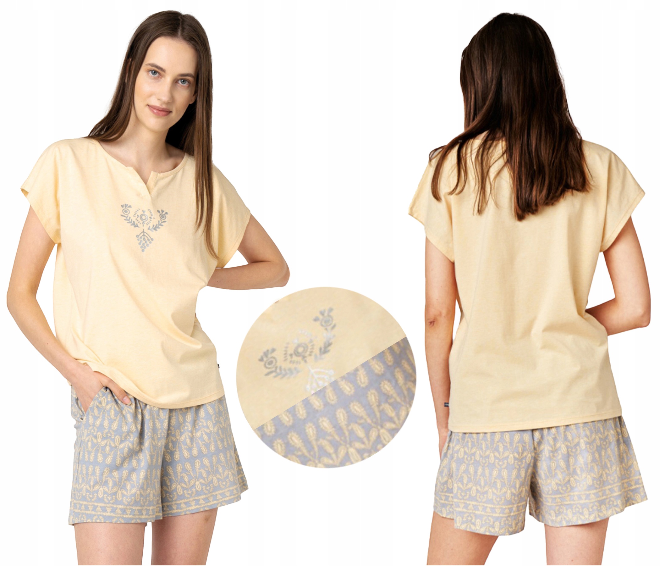 Key Dámské bavlněné pyžamo s krátkým rukávem a šortkami Lns 795 L