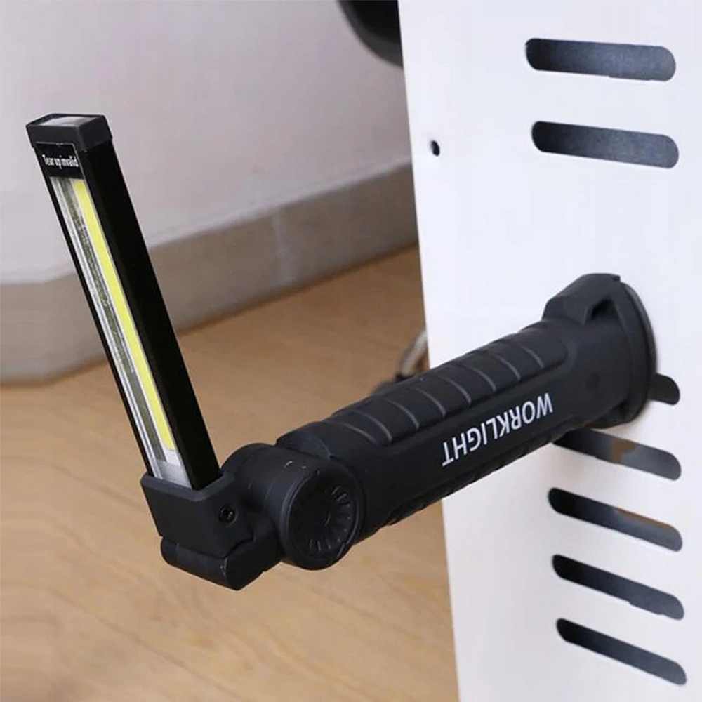 MOCNA LAMPA LATARKA WARSZTATOWA LED HAK MAGNES AKUMULATOROWA USB 2x COB Marka Mobes