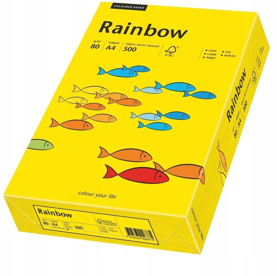 

Papier kolorowy Rainbow A4 80g 500k żółty (R18)