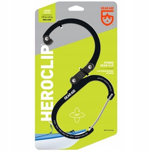 GearAid Heroclip Large Stealth černá karabina 45 kg skládací