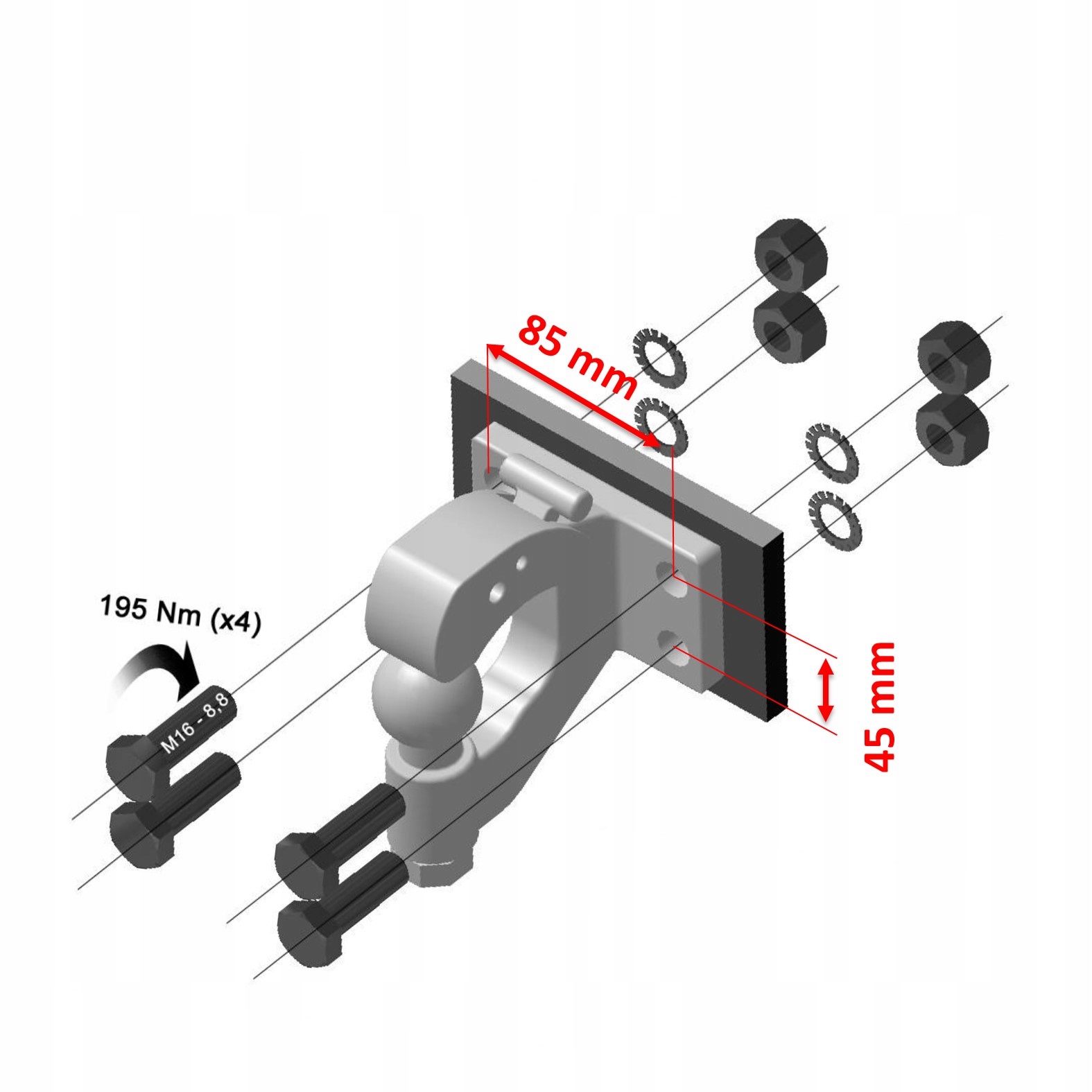 ZACZEP SZCZĘKOWY KULOWY OCZKOWY SPRZĘG HOLOWNICZY Uciąg 3500 kg