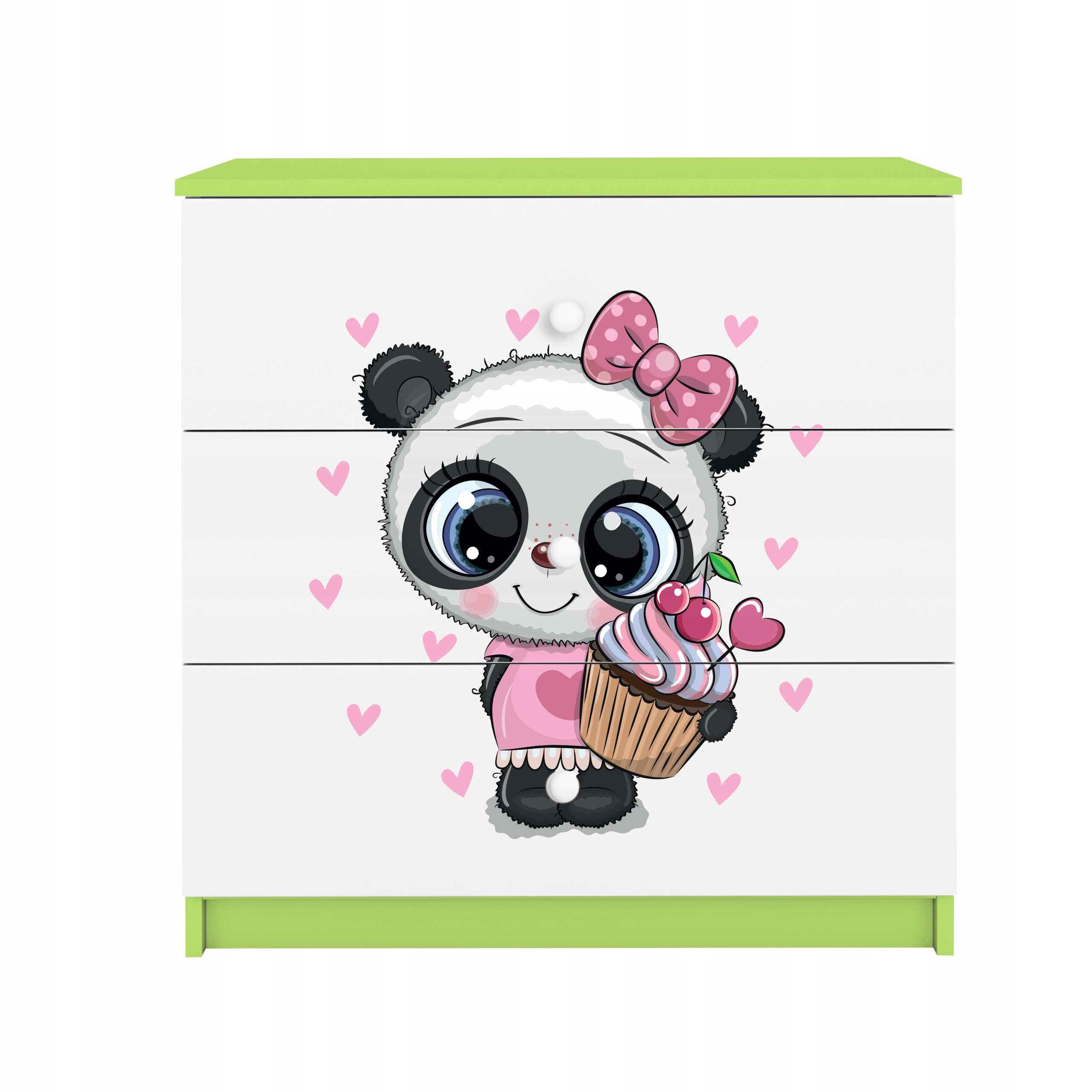Komoda Babydreams zelená grafika panda 80 cm