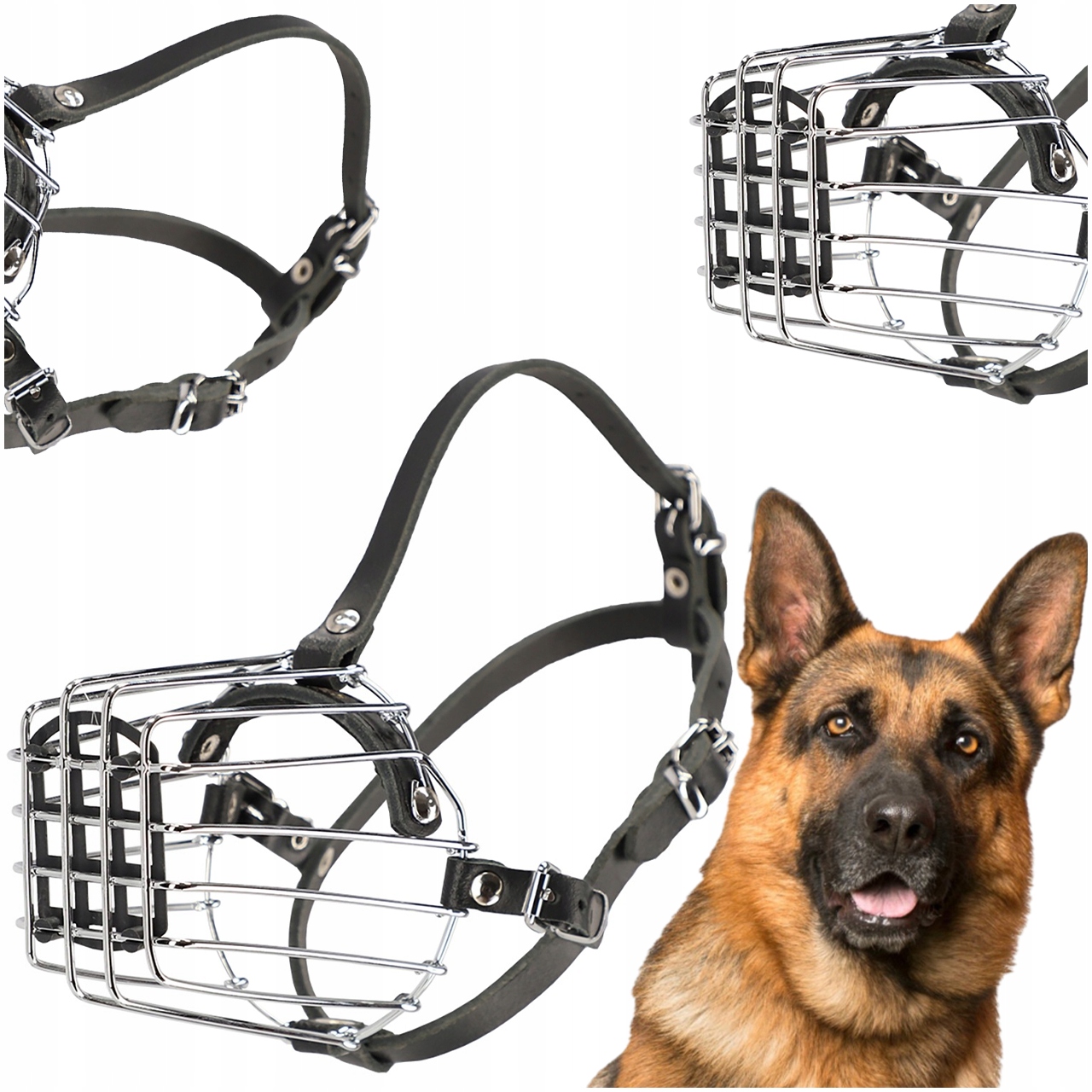 Levně Kovový Psí Náhubek Č. 6 Obvod Čumáku 33 CM Německý Ovčák Dingo