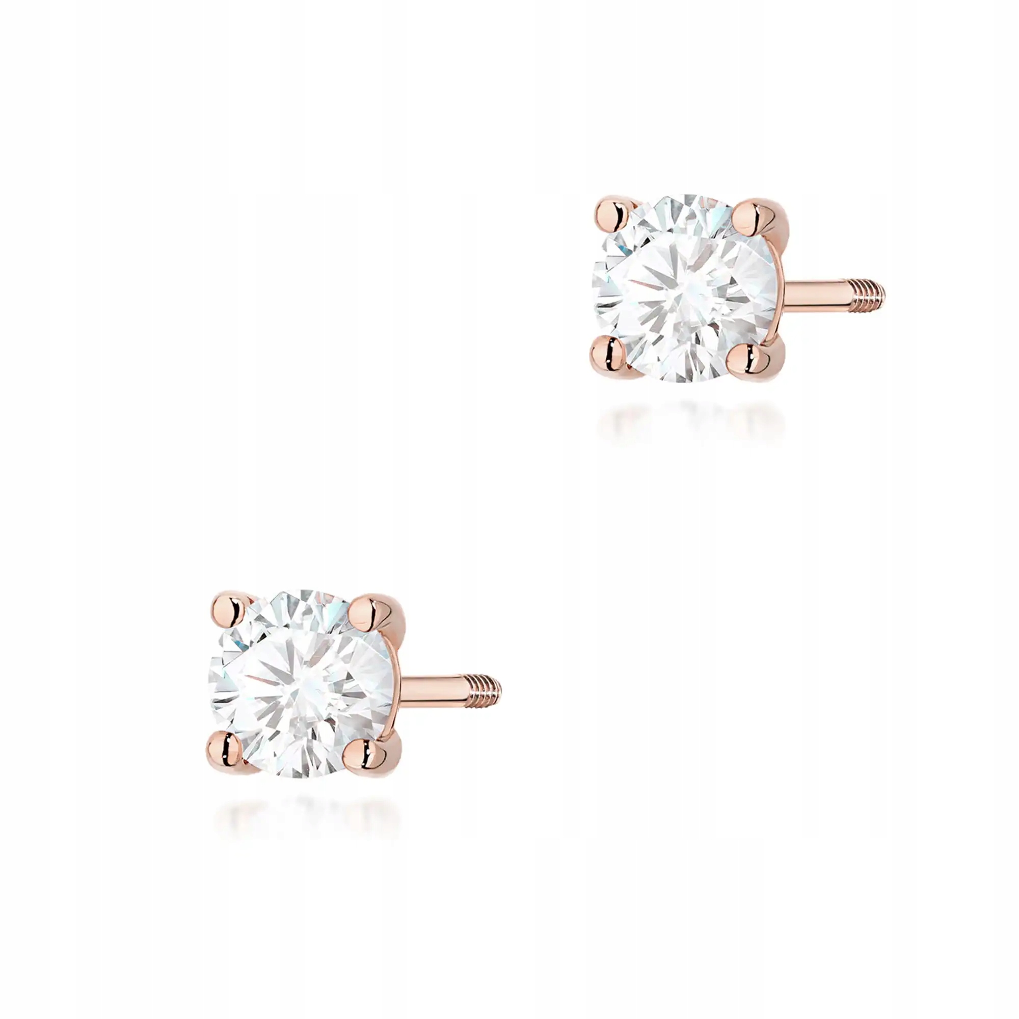 Dámské zlaté náušnice 585 diamant 0.40 ct růžové zlato elegantní módní 14k