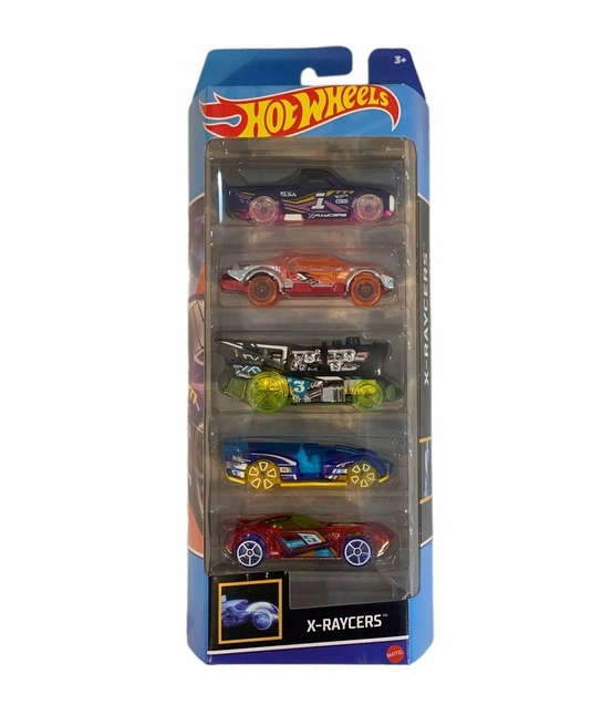 HOT WHEELS Pięciopak 5-PAK X-RAYCERS HTV41 MATTEL AUTKA SAMOCHODZIKI