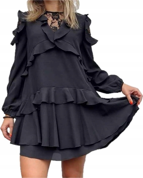 šaty s volánkovou krajkou By O La La 36 S