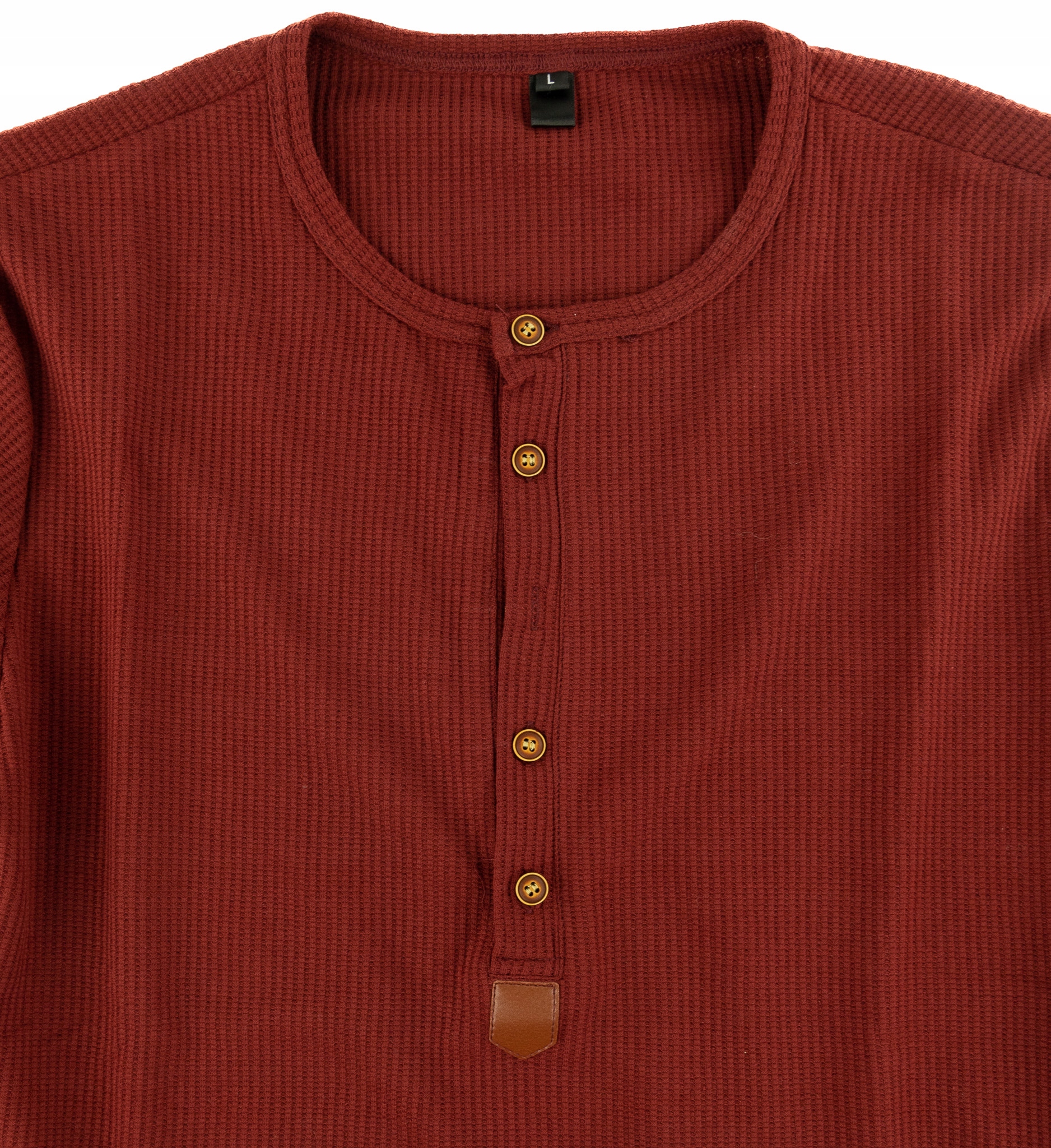 BLUZKA MĘSKA BORDOWA DŁUGI RĘKAW M Marka bez marki