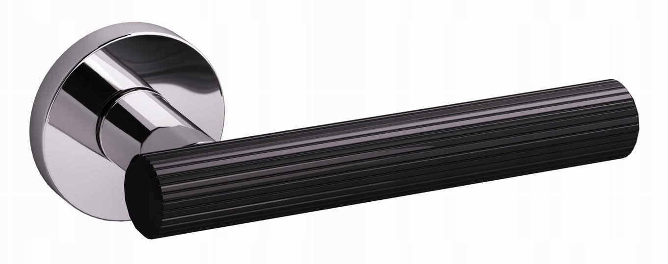 Nomet Luxury Line kľučka Avanti chróm lesklá rozeta okrúhla čierna rukoväť