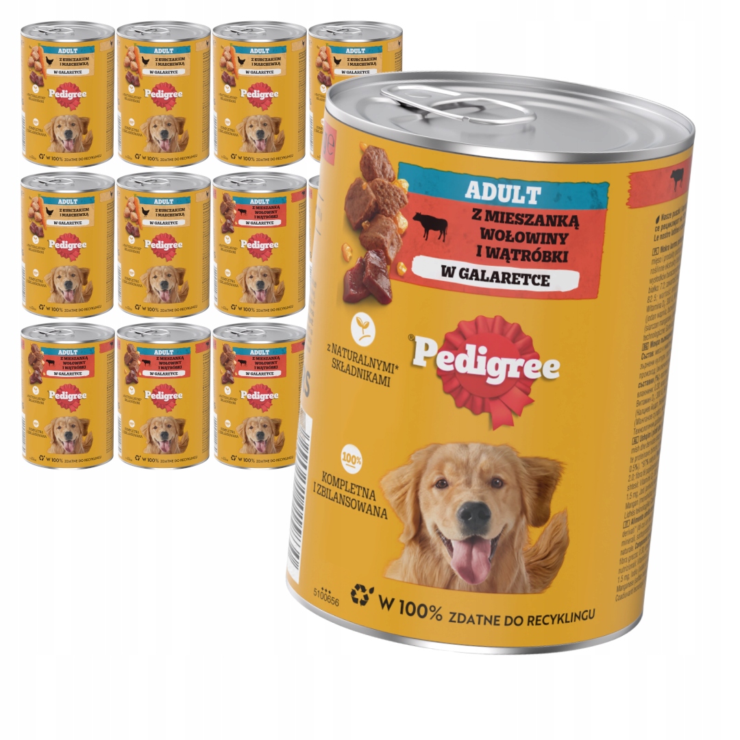 Levně Pedigree Adult 12x400g Vlhké Krmivo Mix Chutí v želé