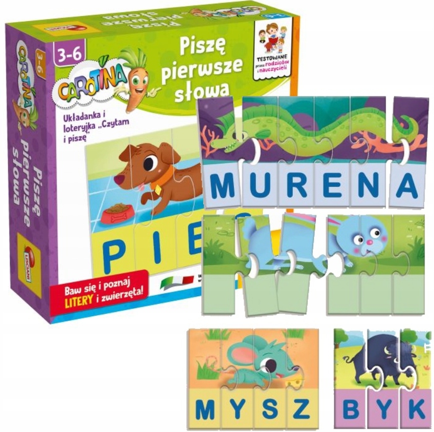 Układanka Edukacyjna Puzzle Carotina Piszę pierwsze słowa Zestaw Naukowy