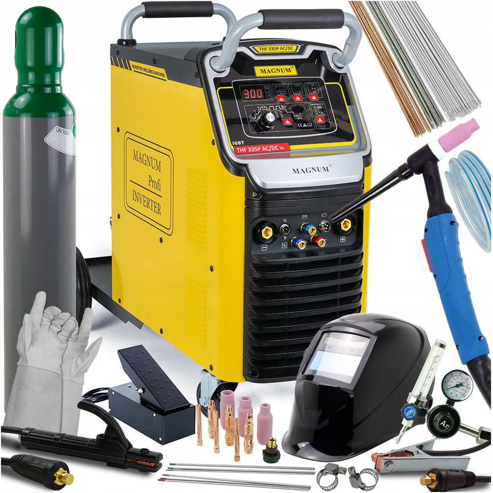 Spawarka Tig Magnum Thf 335 Ac DC 300A Puls Alu Pedał Chłodnica uchwyt 8m