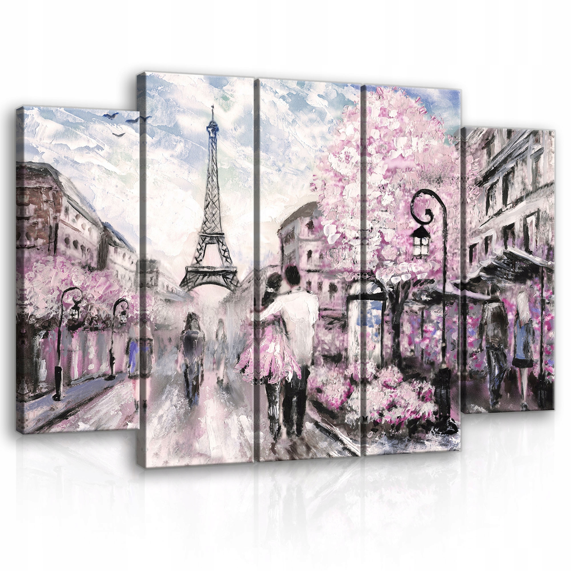Obraz 5 dílů Paříž Eiffelova Věž Pastely 150x100