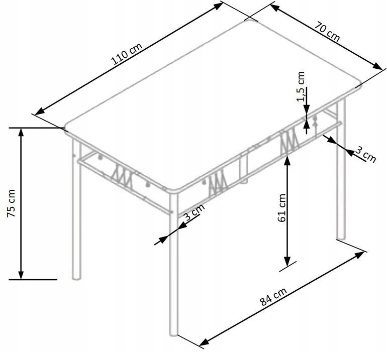 ZESTAW stół i krzesła do kuchni FAUST DĄB SONOMA Halmar Szerokość siedziska 38 cm