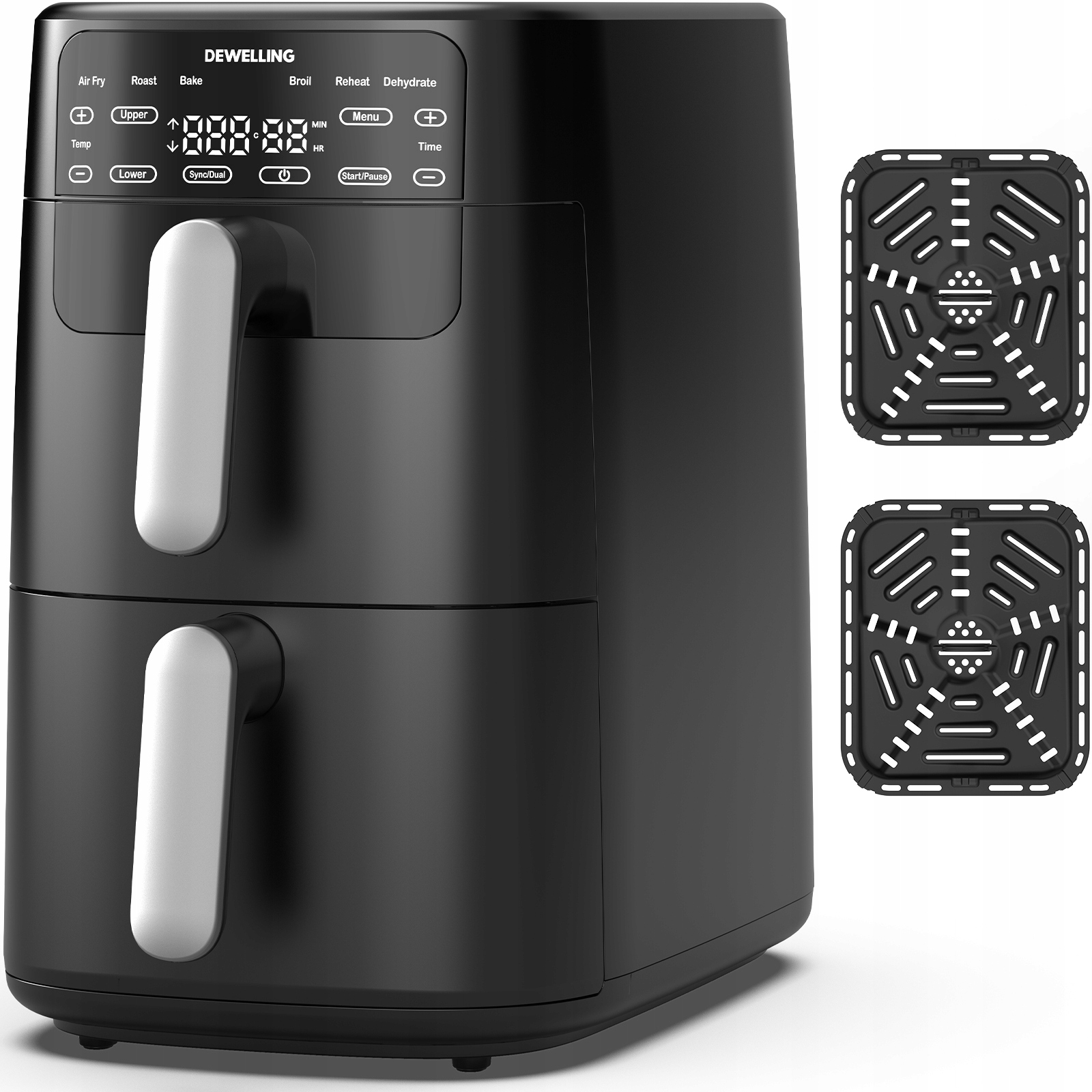 Pionowa frytkownica beztłuszczowa XXL z 2 koszami, 10L, 2700W, Łatwa w czyszczeniu, Mniej oleju