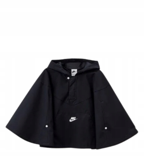 Nike Czarna Kurtka Parka Z Kapturem Zamek Kieszenie 158 K_a