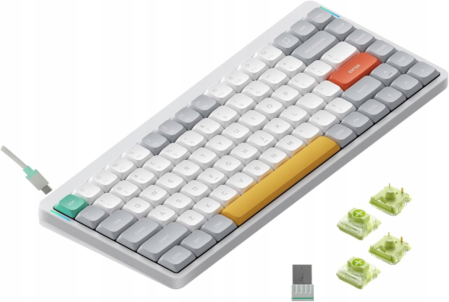 Nuphy Air75 V2 Bezprzewodowa Klawiatura Mechaniczna Ionic White Aloe