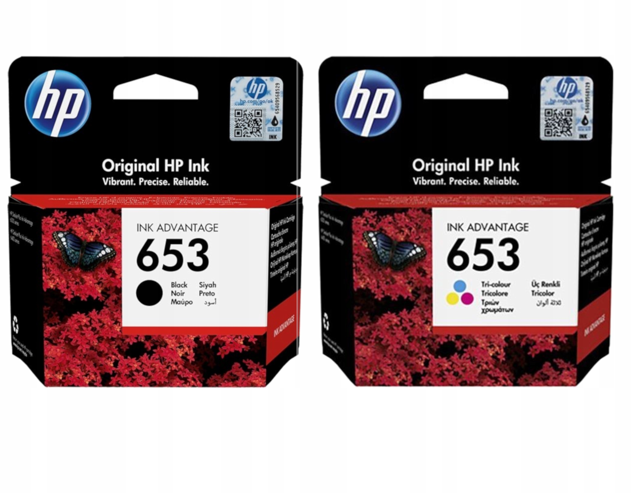 Sada originálních inkoustů Hp 653 Černá 3YM75AE Barva 3YM74AE