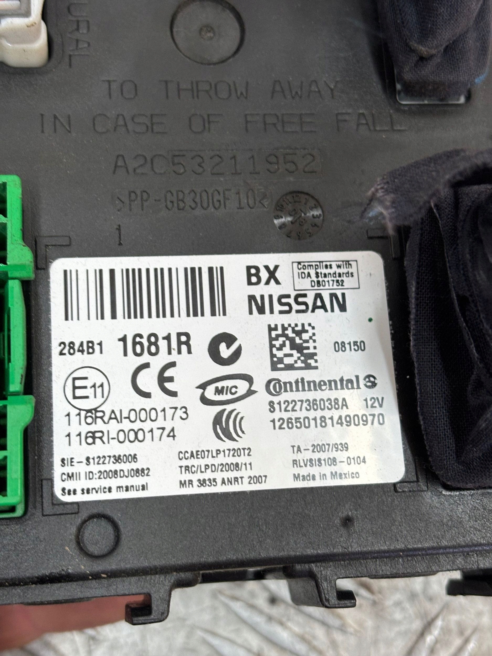 module BSI RENAULT KOLEOS and 284B11681R